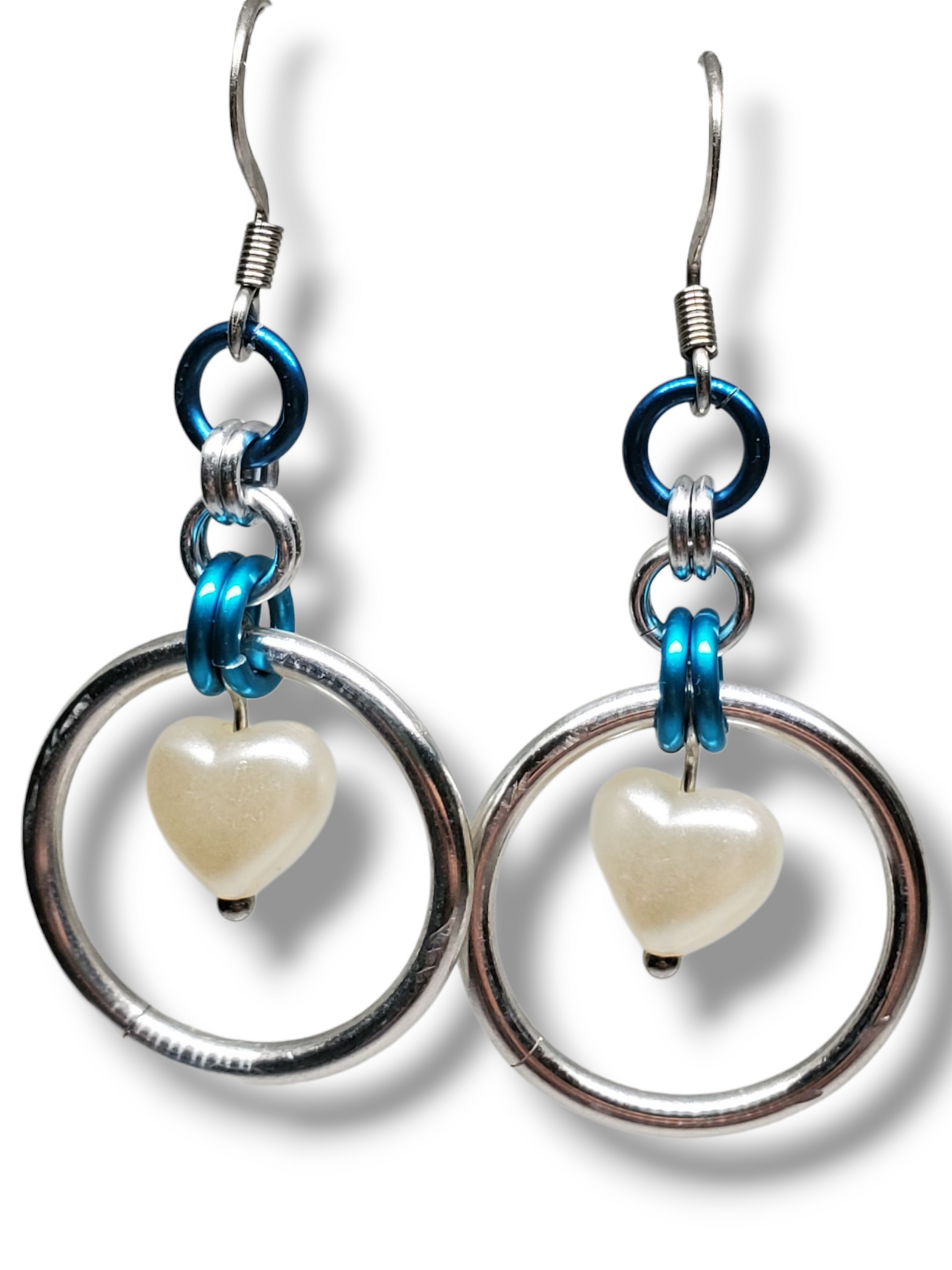 Pearl Heart Hoop Earrings