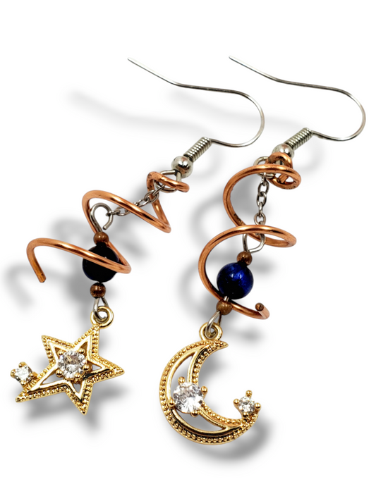 Moon and Star Copper Spiral