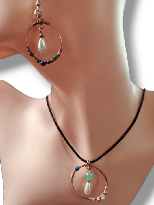 Copper Hoops Jewelry Set