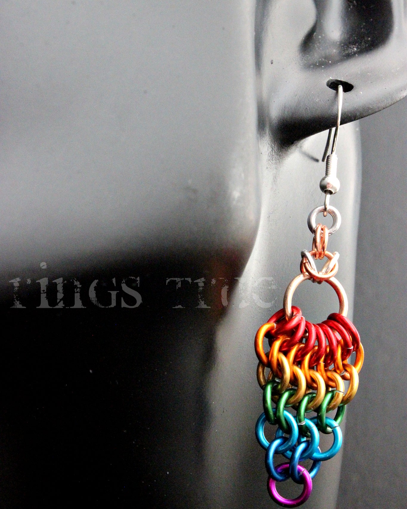 Rainbow European Weave Dangle Earrings